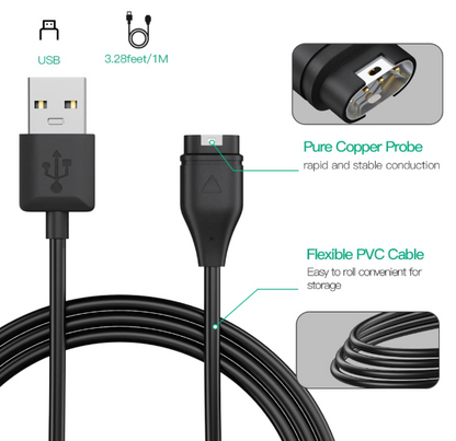 USB Charger Dock Cable For Garmin Watch Fenix Epix Forerunner Approach Vivoactive Vivomove Instinct Venu