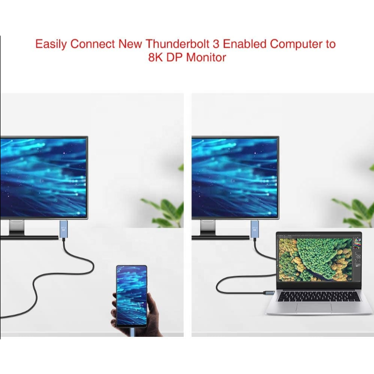 USB Type-C to DisplayPort DP 1.8M Male to Male Cable