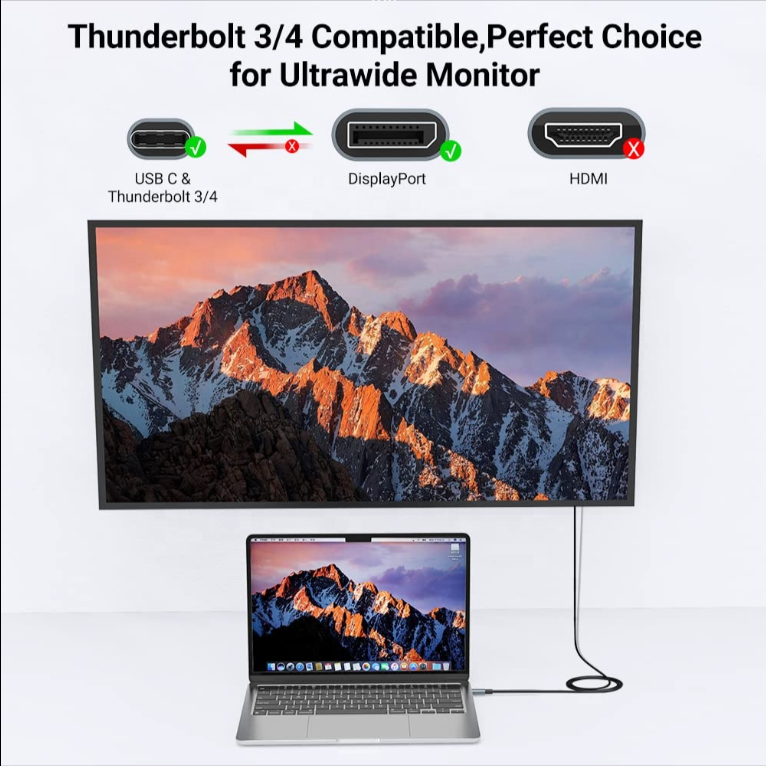 USB Type-C to DisplayPort DP 1.8M Male to Male Cable