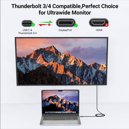 USB Type-C to DisplayPort DP 1.8M Male to Male Cable