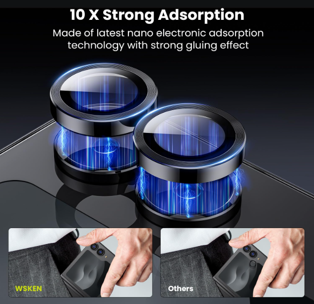 For Samsung Galaxy Z Flip 7 Metal Camera Lens Glass Individual Eagle Protector Cover - Black