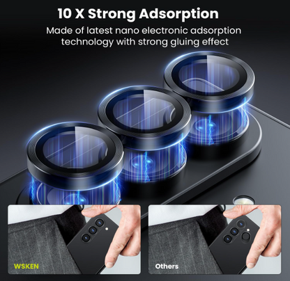 For Samsung Galaxy Z Fold 7 Metal Camera Lens Glass Individual Eagle Protector Cover - Black