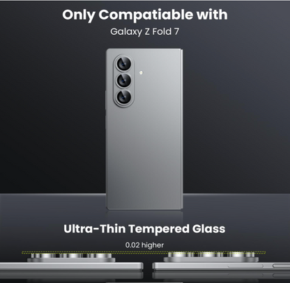 For Samsung Galaxy Z Fold 7 Metal Camera Lens Glass Individual Eagle Protector Cover - Silver