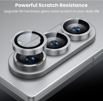 For Samsung Galaxy Z Fold 7 Metal Camera Lens Glass Individual Eagle Protector Cover - Silver