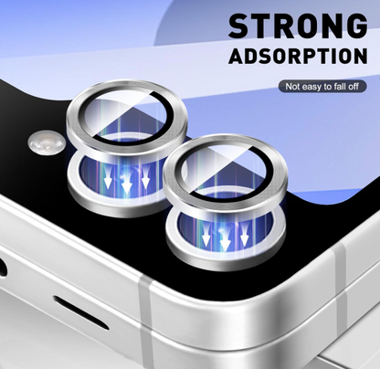 For Samsung Galaxy Z Flip 7 Metal Camera Lens Glass Individual Eagle Protector Cover - Silver