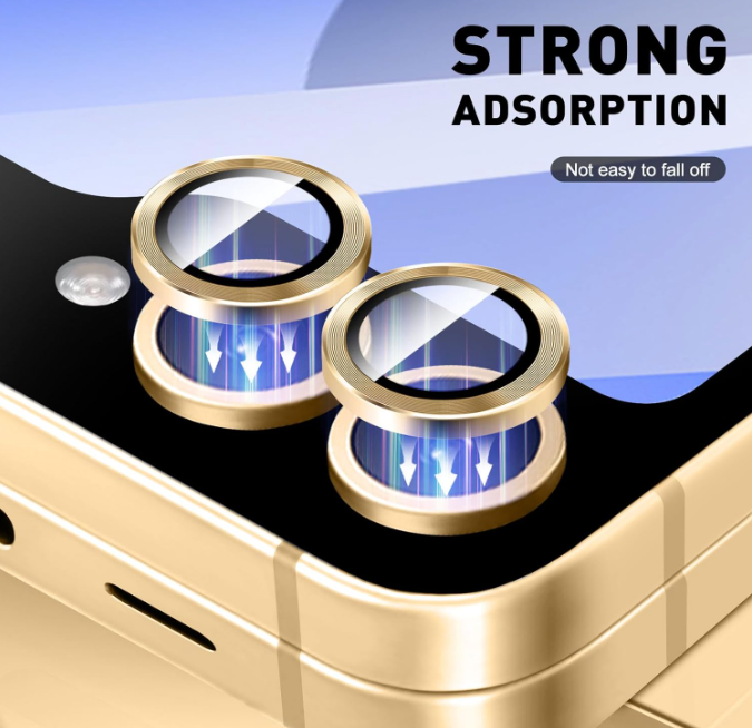 For Samsung Galaxy Z Flip 7 Metal Camera Lens Glass Individual Eagle Protector Cover - Gold