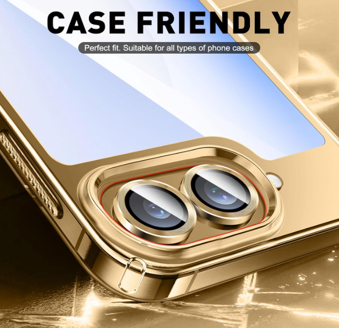 For Samsung Galaxy Z Flip 7 Metal Camera Lens Glass Individual Eagle Protector Cover - Gold