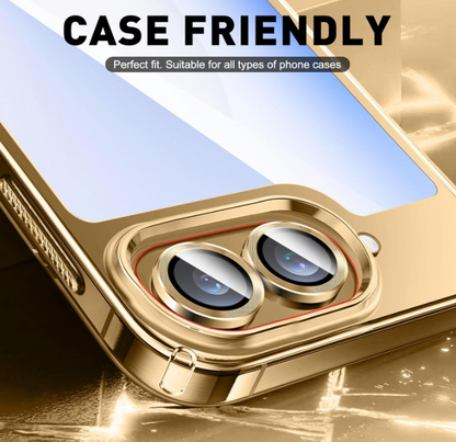 For Samsung Galaxy Z Flip 7 Metal Camera Lens Glass Individual Eagle Protector Cover - Gold