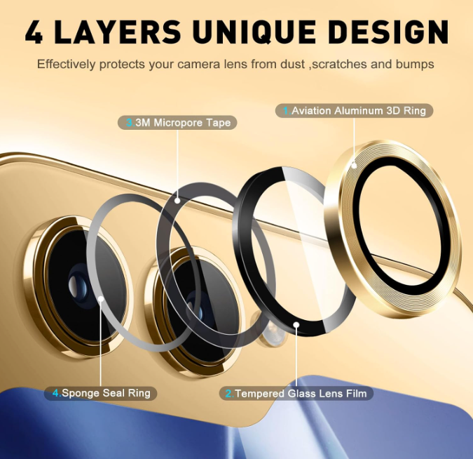 For Samsung Galaxy Z Flip 7 Metal Camera Lens Glass Individual Eagle Protector Cover - Gold