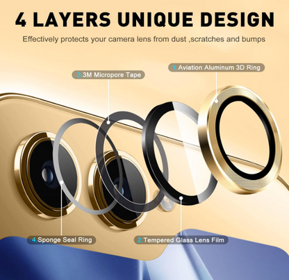 For Samsung Galaxy Z Flip 7 Metal Camera Lens Glass Individual Eagle Protector Cover - Gold