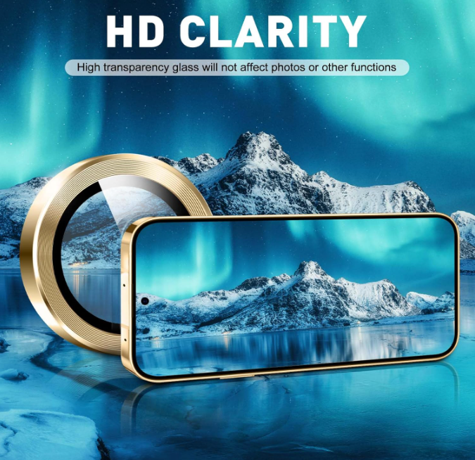 For Samsung Galaxy Z Flip 7 Metal Camera Lens Glass Individual Eagle Protector Cover - Gold