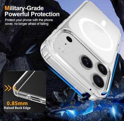 For Apple iPhone 17 Pro 6.3-inch Crystal Clear Case Compatible with MagSafe