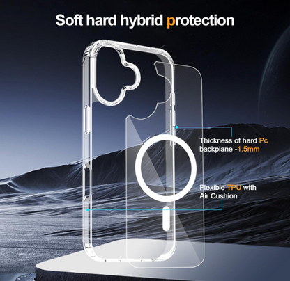 For Apple iPhone 17 6.3-inch Crystal Clear Case Compatible with MagSafe