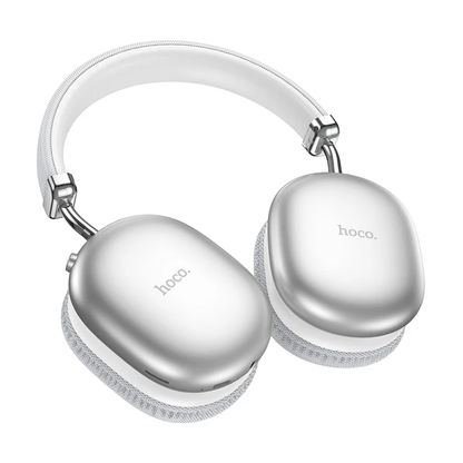 (Local Pickup only) HOCO W35 MAX Wireless HiFi Music Headphone 42mm Coil Speaker Bluetooth 5.3 Sport Headset Support AUX/TF Card Mode - Silver