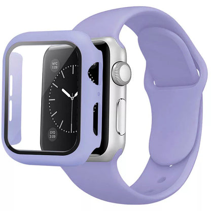 Silicone Sports Watch Band Strap + Case Set For Apple iWatch Series 9 / 8 / 7 / SE / 6 / 5 / 4 / 3 / 2 / 1 38 / 40 / 41 / 42 / 44 / 45mm