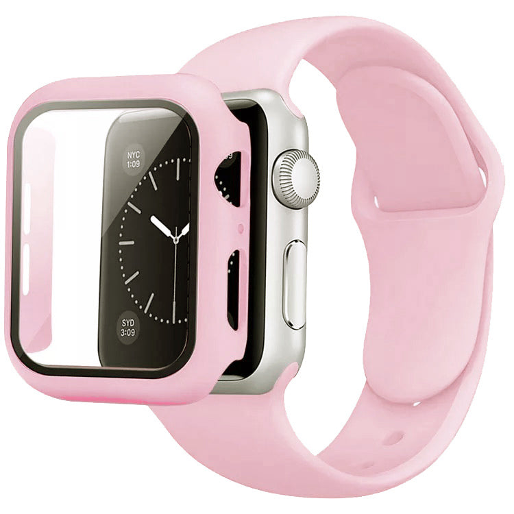 Silicone Sports Watch Band Strap + Case Set For Apple iWatch Series 9 / 8 / 7 / SE / 6 / 5 / 4 / 3 / 2 / 1 38 / 40 / 41 / 42 / 44 / 45mm