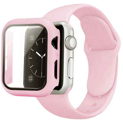 Silicone Sports Watch Band Strap + Case Set For Apple iWatch Series 9 / 8 / 7 / SE / 6 / 5 / 4 / 3 / 2 / 1 38 / 40 / 41 / 42 / 44 / 45mm
