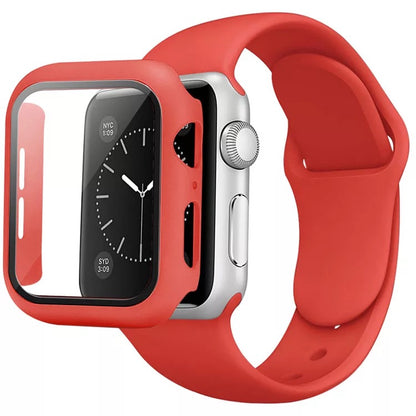 Silicone Sports Watch Band Strap + Case Set For Apple iWatch Series 9 / 8 / 7 / SE / 6 / 5 / 4 / 3 / 2 / 1 38 / 40 / 41 / 42 / 44 / 45mm