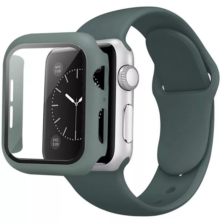 Silicone Sports Watch Band Strap + Case Set For Apple iWatch Series 9 / 8 / 7 / SE / 6 / 5 / 4 / 3 / 2 / 1 38 / 40 / 41 / 42 / 44 / 45mm