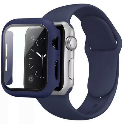 Silicone Sports Watch Band Strap + Case Set For Apple iWatch Series 9 / 8 / 7 / SE / 6 / 5 / 4 / 3 / 2 / 1 38 / 40 / 41 / 42 / 44 / 45mm