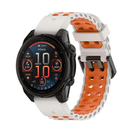 [22mm] Garmin Fenix Quickfit Ocean Silicone Sport Watch Strap (Starlight)