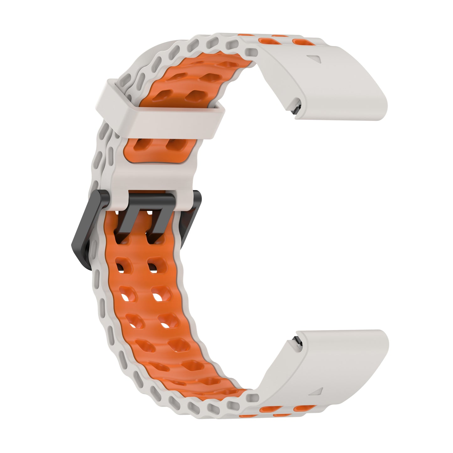 [22mm] Garmin Fenix Quickfit Ocean Silicone Sport Watch Strap (Starlight)