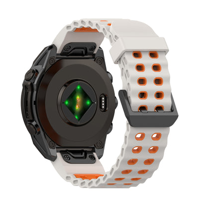 [22mm] Garmin Fenix Quickfit Ocean Silicone Sport Watch Strap (Starlight)
