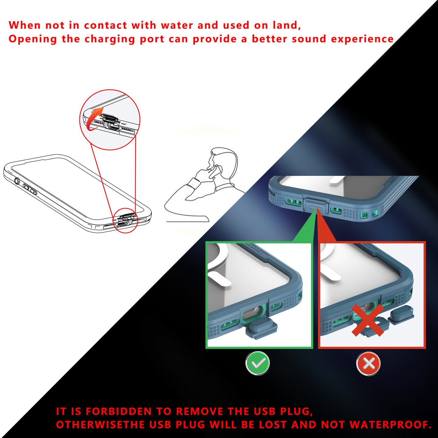 Redpepper Life Cover Waterproof Dust ShockProof Case For iPhone 15 14 13 12 11 Pro XS Max X XR 8 7 Plus SE2 SE3