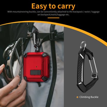 For Galaxy Buds 3 / 3 Pro Case with Lock Lid & Stand, Shockproof Protective Cover (Black)