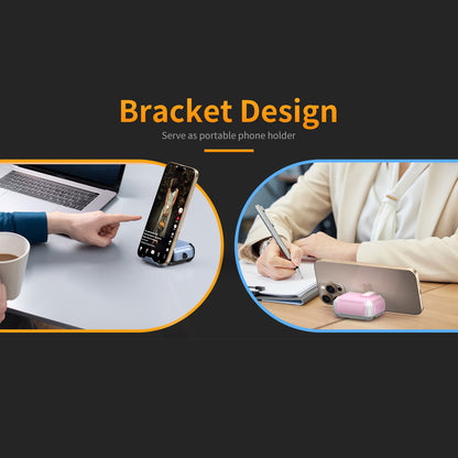 For Galaxy Buds 3 / 3 Pro Case with Lock Lid & Stand, Shockproof Protective Cover (Black)