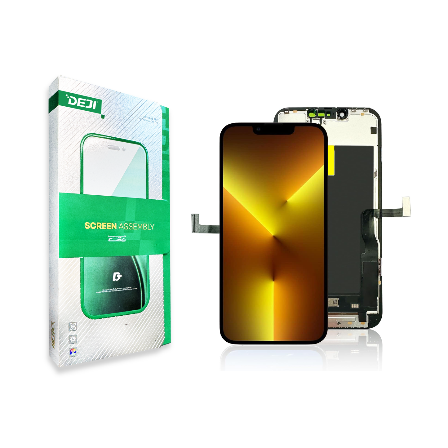 DEJI iPhone 13 Pro LCD Screen Replacement 6.1" – Full Display Assembly with Frame, Touch Screen Digitizer for A2638, A2483, A2636, A2639, A2640