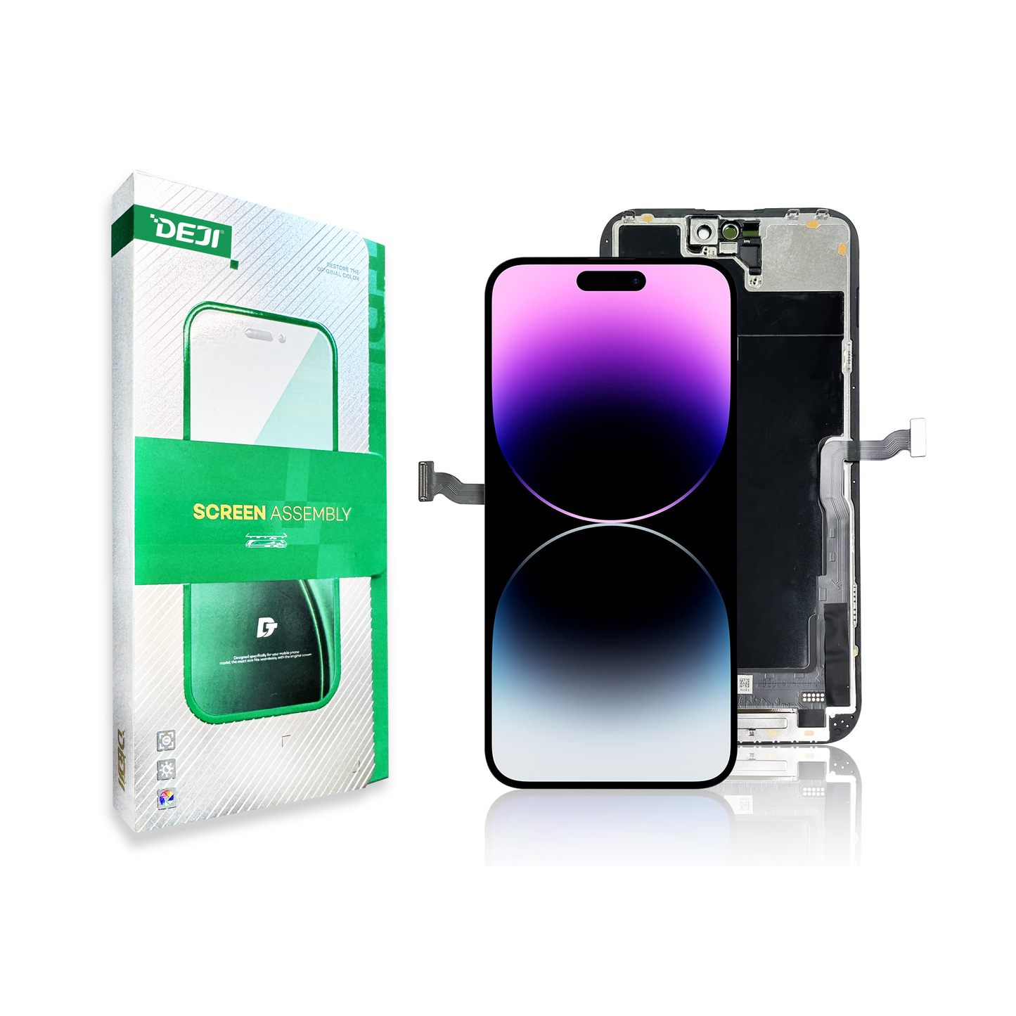 DEJI iPhone 14 Pro Max LCD Screen Replacement 6.7" – Full Display Assembly with Frame, Touch Screen Digitizer for A2894, A2651, A2893, A2896, A2895