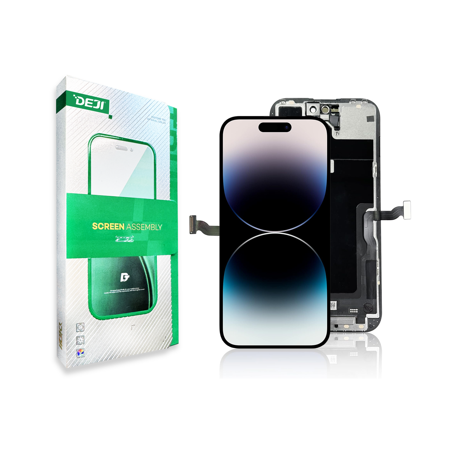 DEJI iPhone 14 Pro LCD Screen Replacement 6.1" – Full Display Assembly with Frame, Touch Screen Digitizer for A2650, A2889, A2890, A2892
