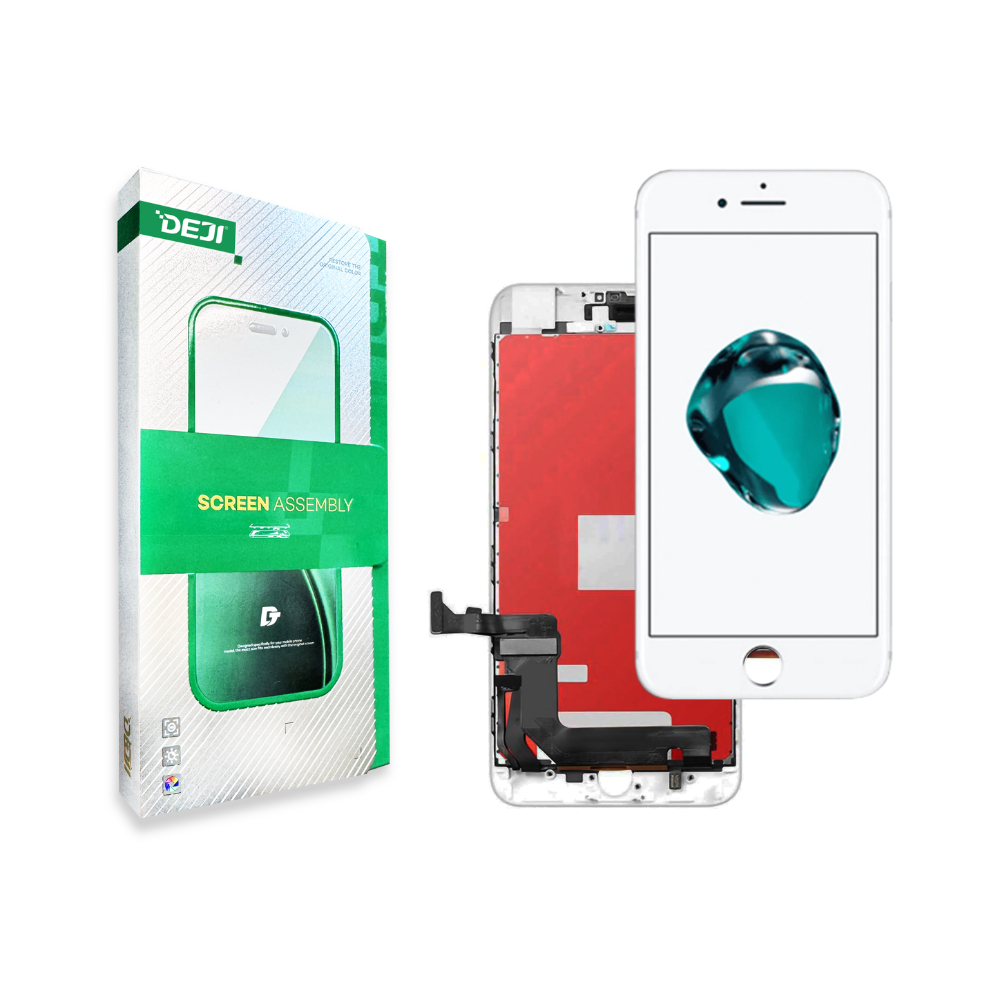 DEJI iPhone 7 LCD Screen Replacement (White) 4.7" – Full Display Assembly with Frame, Touch Screen Digitizer for A1660 A1778 A1779