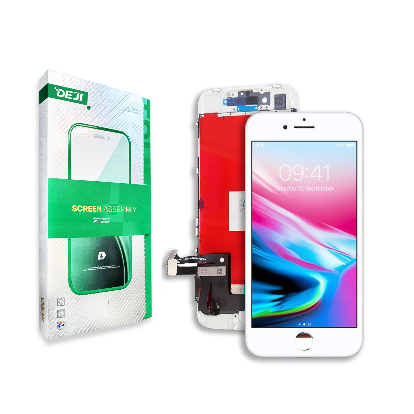 DEJI iPhone 8 / SE 2020 LCD Screen Replacement (White) 4.7" – Full Display Assembly with Frame, Touch Screen Digitizer for A1863 / A1905 / A1906