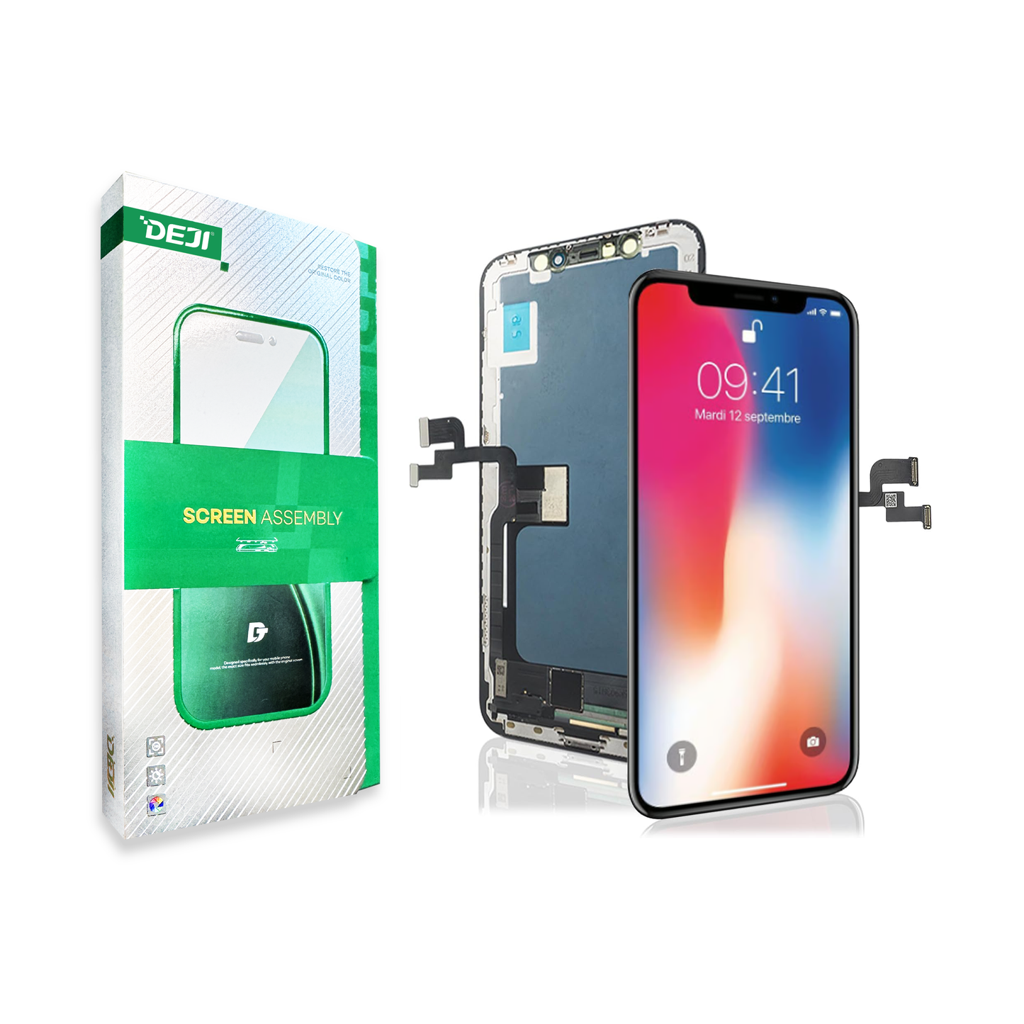 DEJI iPhone X LCD Screen Replacement 5.8" – Full Display Assembly with Frame, Touch Screen Digitizer for A1865, A1901, A1902