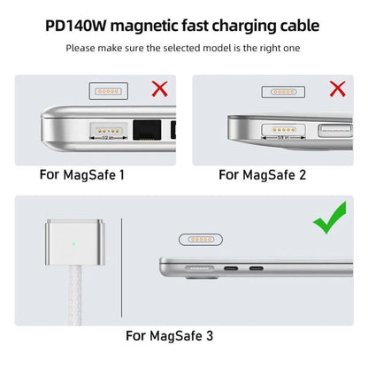 [2m] 140W PD USB C to MagSafe 3 Compatible Magnetic Cable Charger For MacBook Air Pro M2 M3 M4