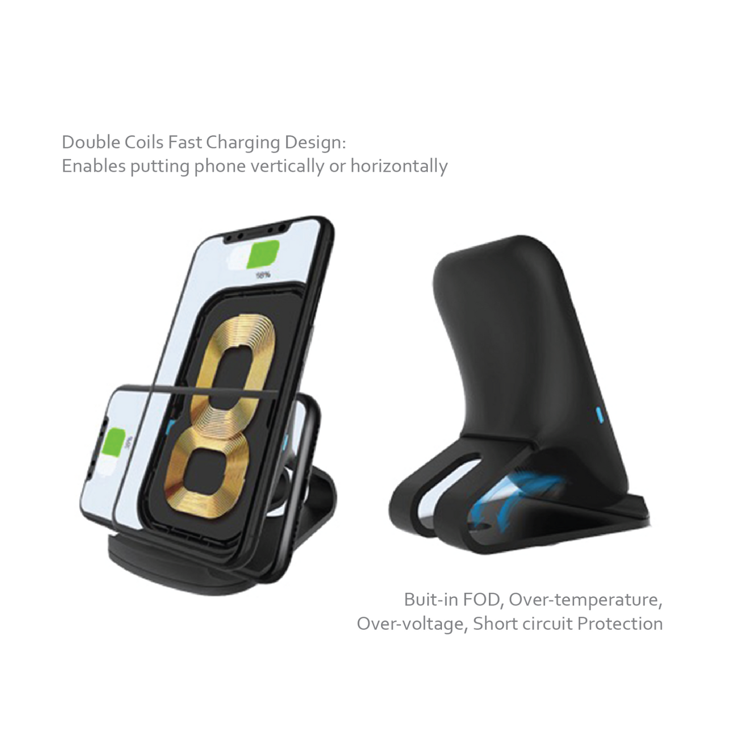 10W Fast Wireless Charging Stand Charger Fabric Qi