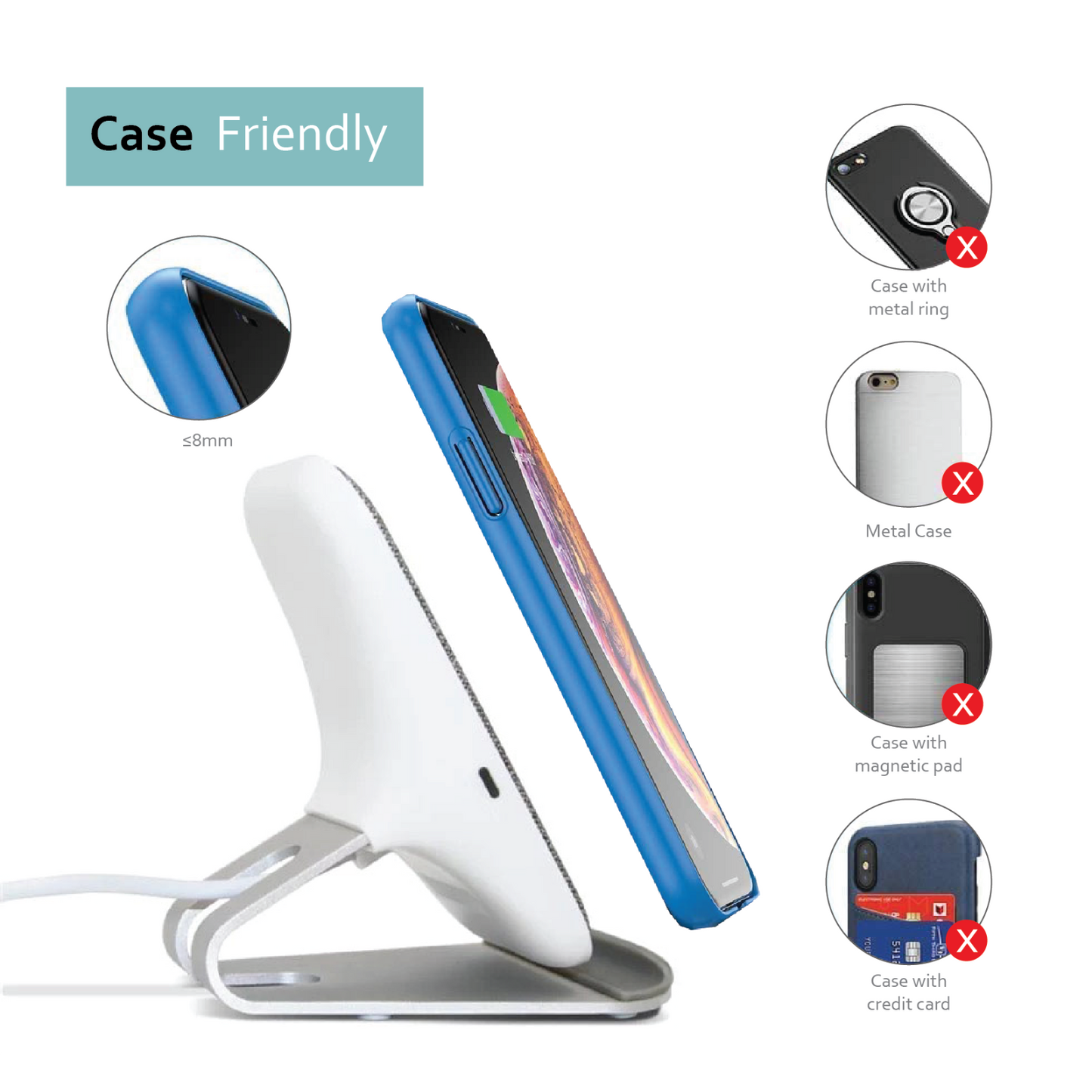 10W Fast Wireless Charging Stand Charger Fabric Qi