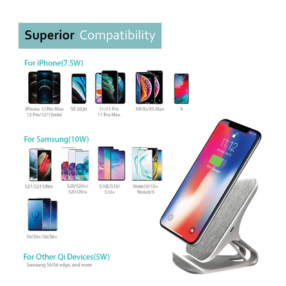 10W Fast Wireless Charging Stand Charger Fabric Qi